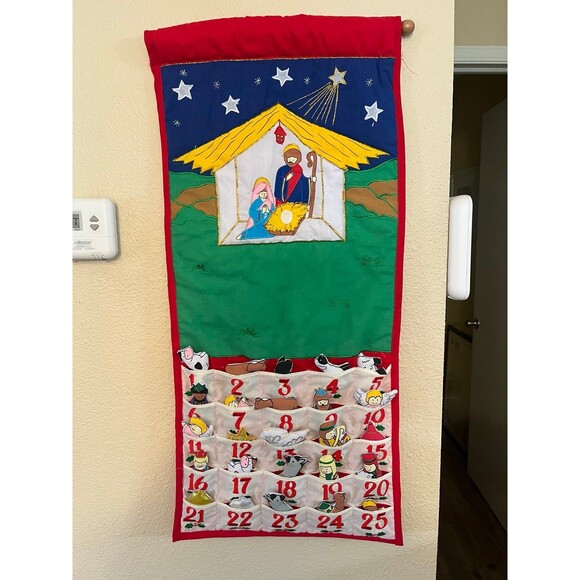 Pockets of Learning Fabric Nativity Advent Calendar - Picture 1 of 8